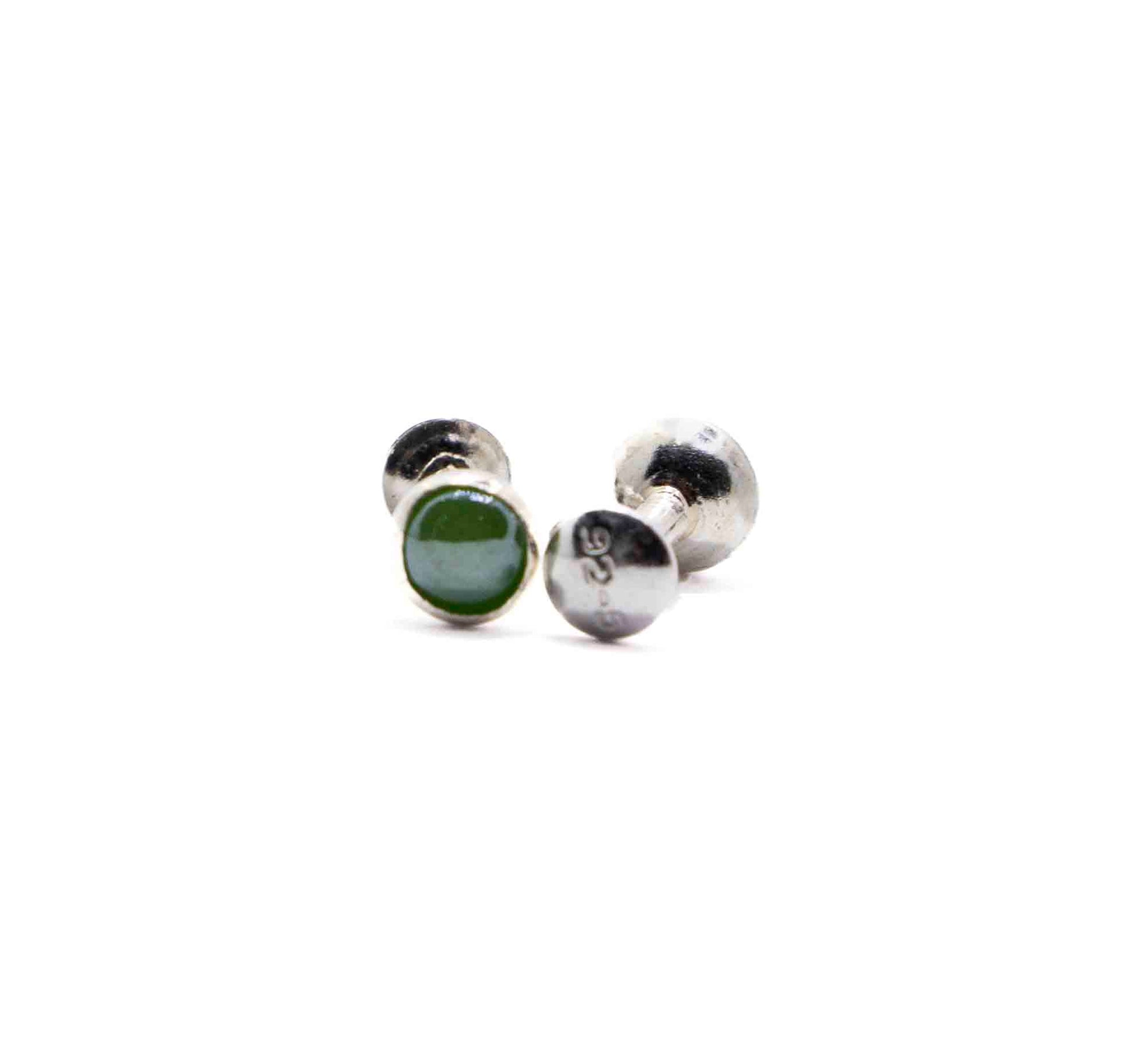 Green Stone Silver 925 Studs