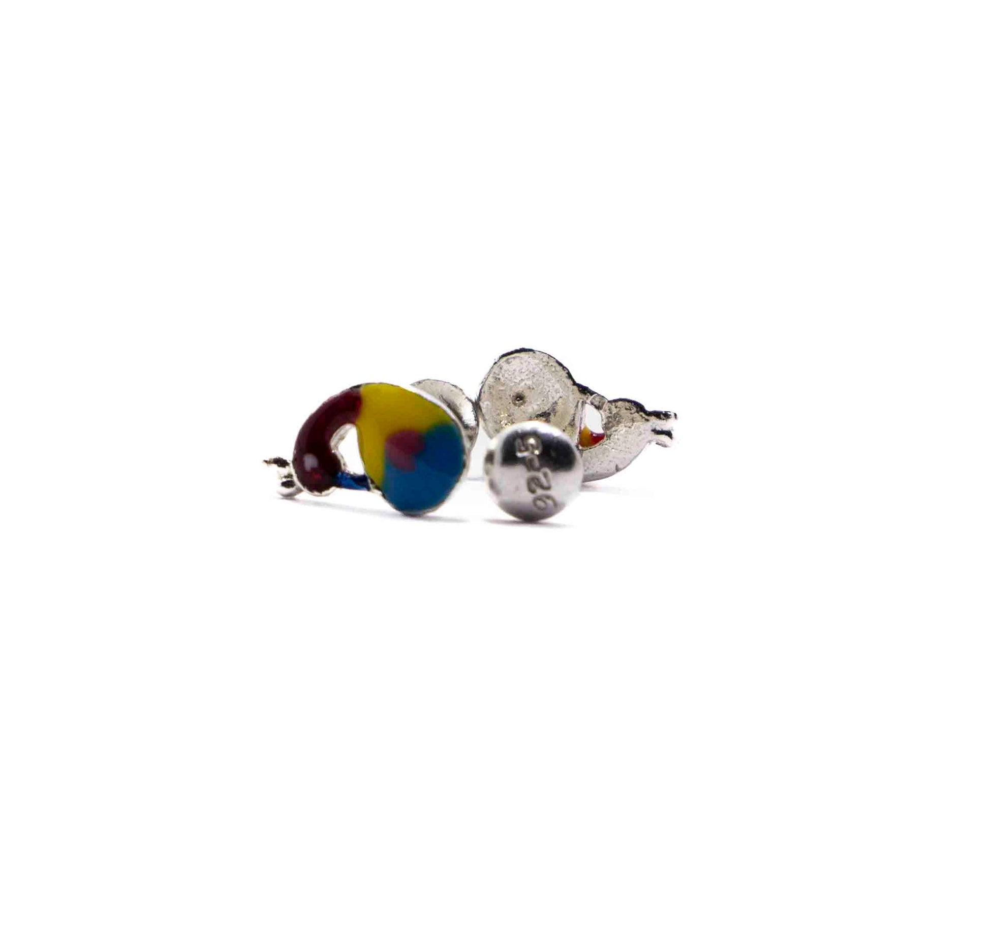 Rainbow Lorikeet Silver 925 Studs