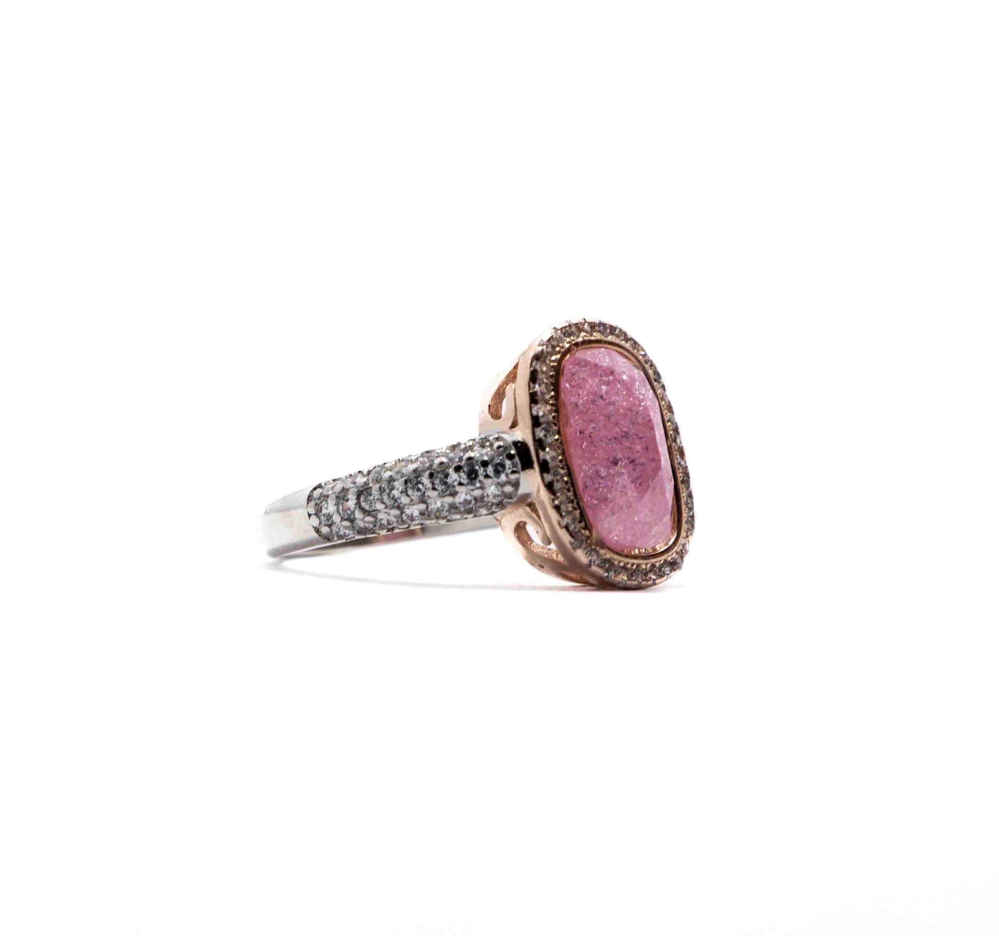 Korean Pink Marble Silver 925 Ring