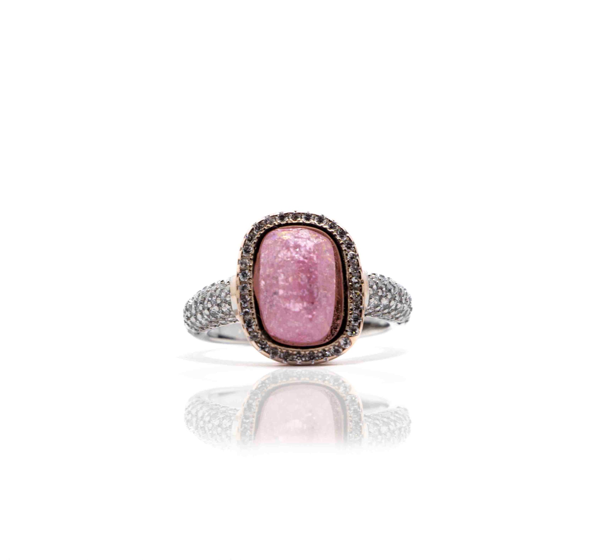 Korean Pink Marble Silver 925 Ring