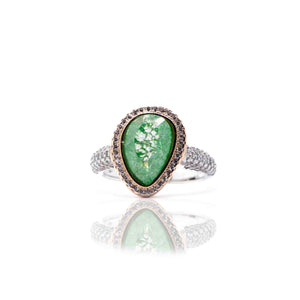 Korean Green Marble Silver 925 Ring