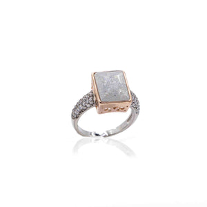 Korean Vanilla White Marble Silver 925 Ring