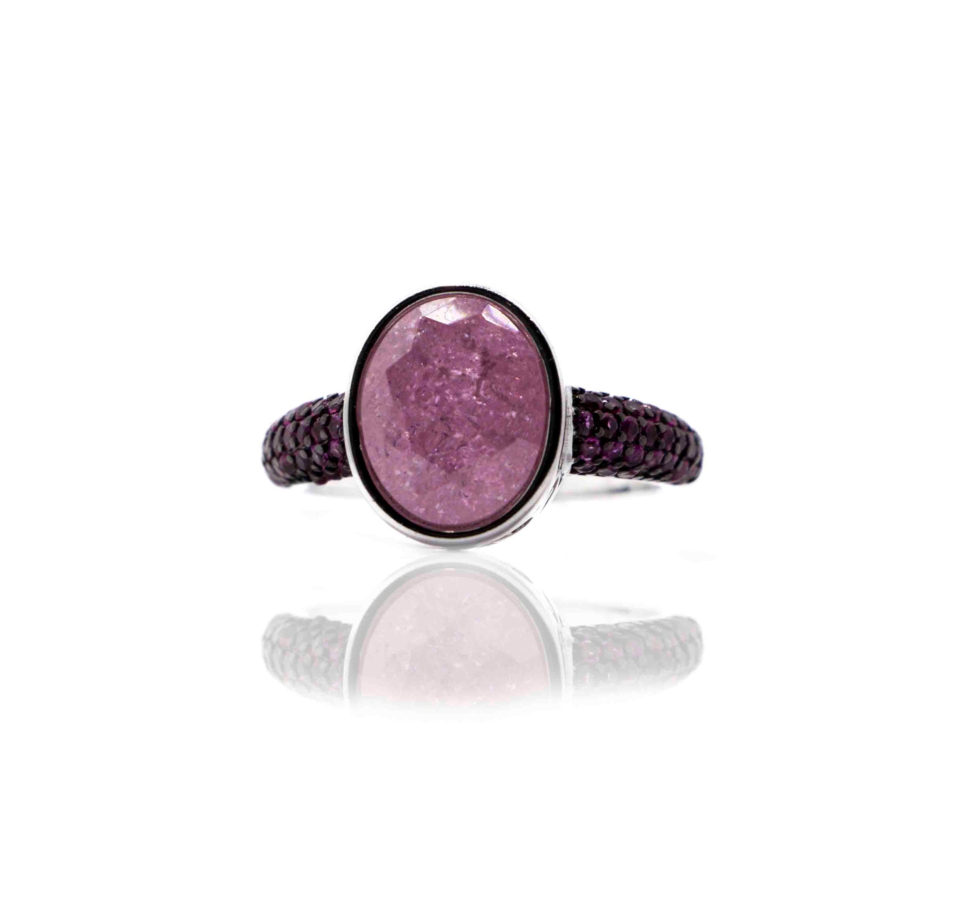 Korean Rouge Pink Marble Silver 925 Ring