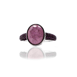 Korean Rouge Pink Marble Silver 925 Ring