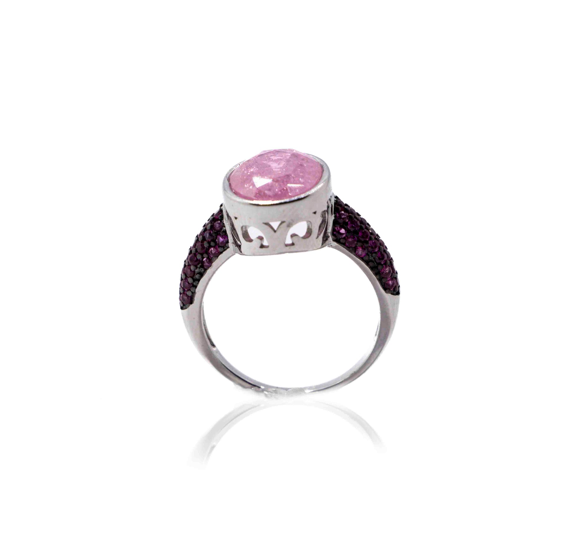 Korean Rouge Pink Marble Silver 925 Ring