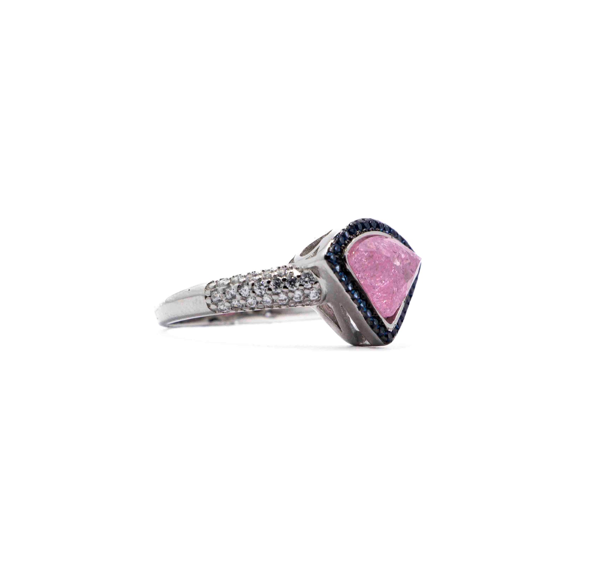 Korean Bubblegum Pink Marble Silver 925 Ring