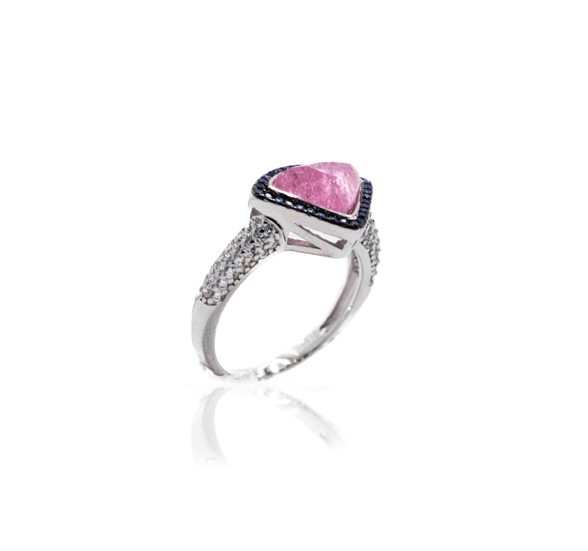 Korean Bubblegum Pink Marble Silver 925 Ring