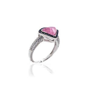 Korean Bubblegum Pink Marble Silver 925 Ring