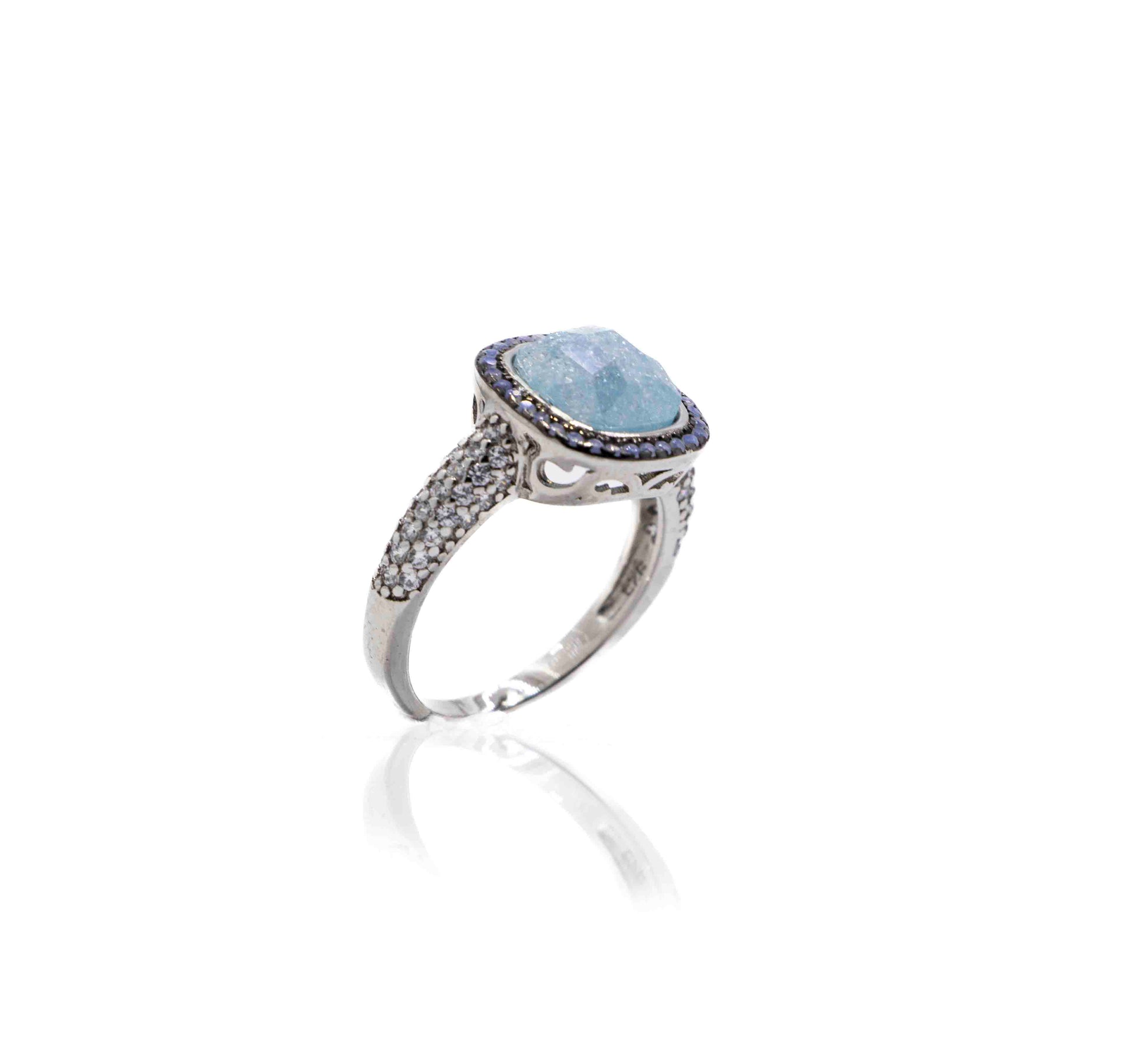 Korean Sky Blue Marble Silver 925 Ring