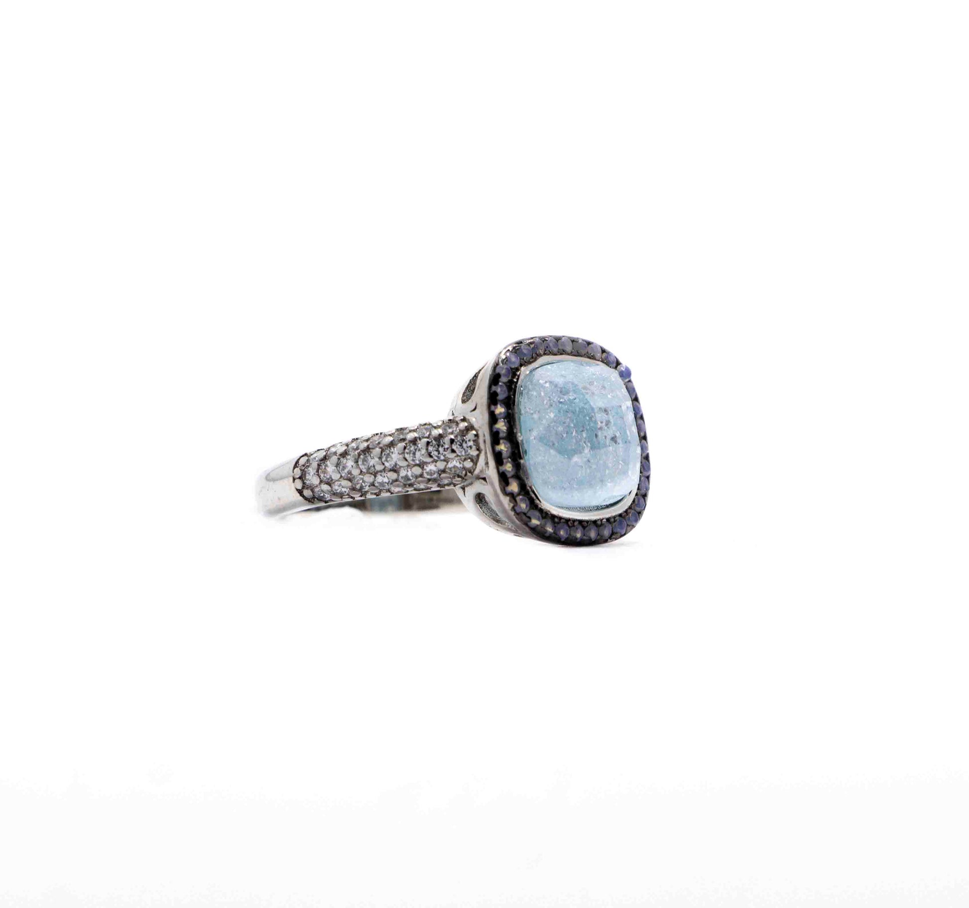 Korean Sky Blue Marble Silver 925 Ring