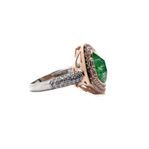 Korean Basil Green Marble Silver 925 Ring