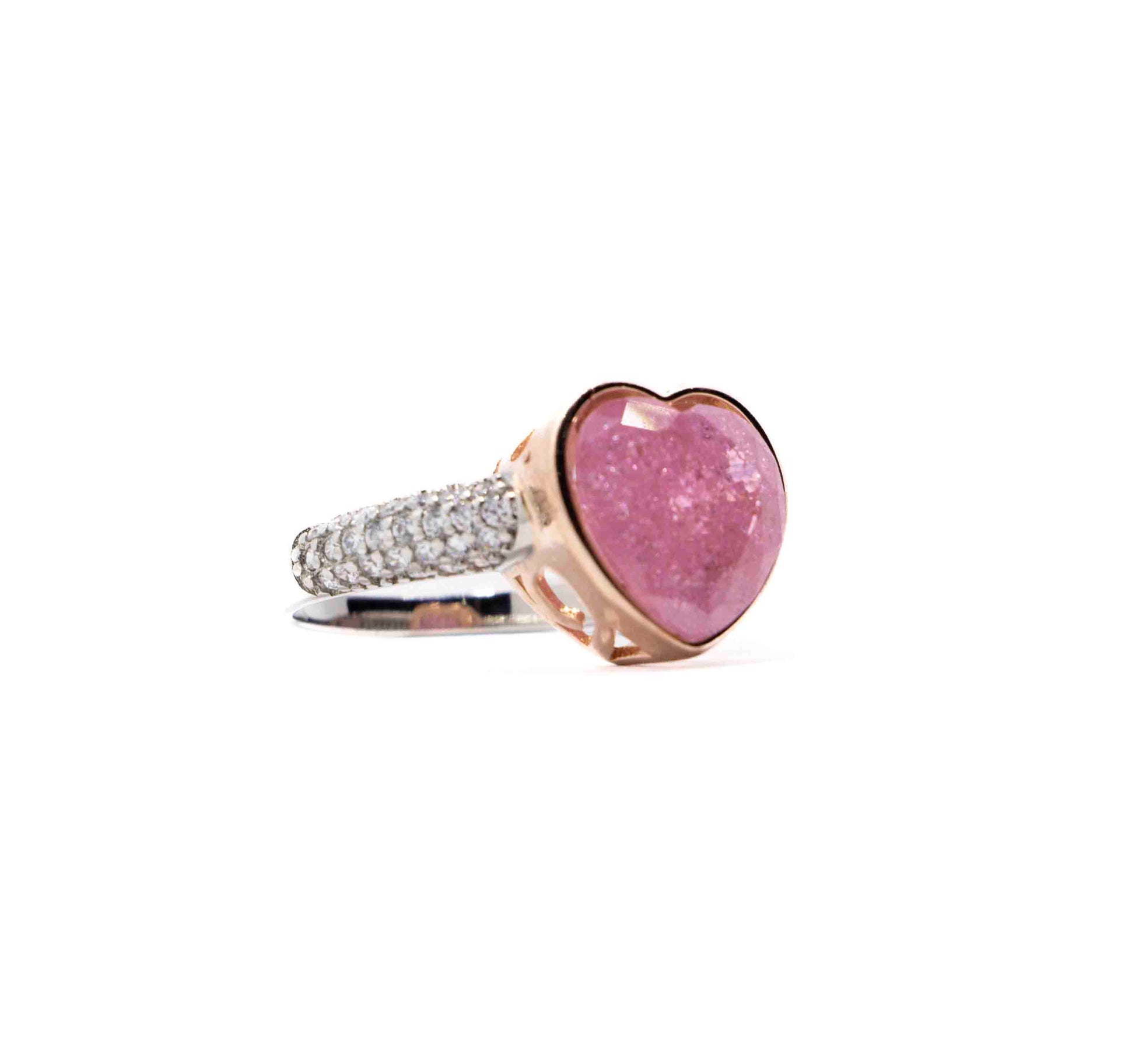 Korean Candy Pink Marble Silver 925 Ring