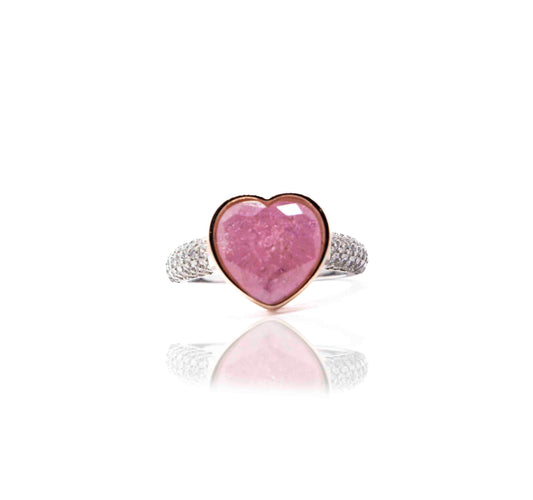 Korean Candy Pink Marble Silver 925 Ring