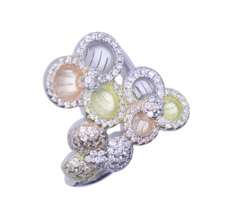 Rainbow Flower Silver 925 Ring