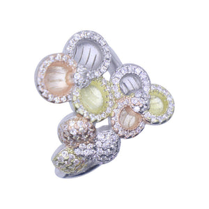 Rainbow Flower Silver 925 Ring