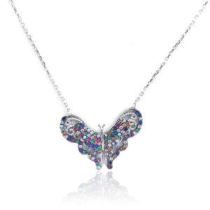 Multi Color Butterfly Silver 925 Chain