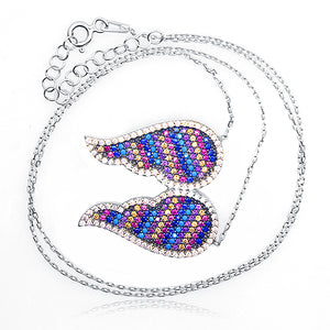 Studded Angel Wings Silver 925 Chain