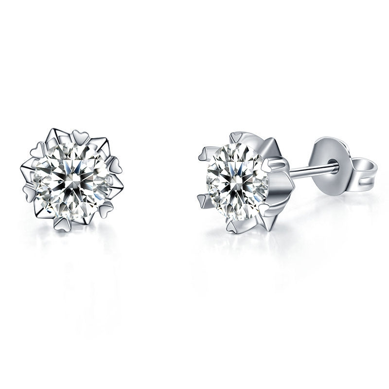 Snowflake Moissanite Silver 925 Earrings