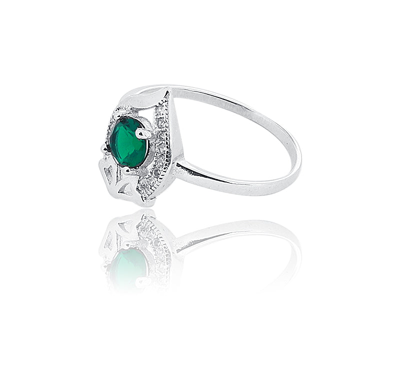 Green Flame Silver 925 Ring