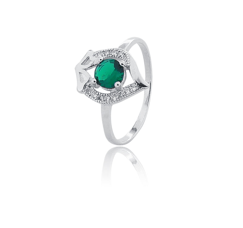 Green Flame Silver 925 Ring