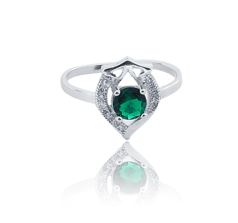 Green Flame Silver 925 Ring