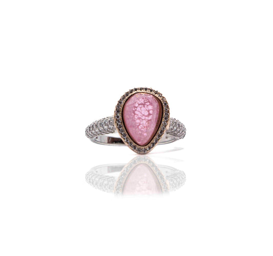 Pink Flame Silver 925 Ring