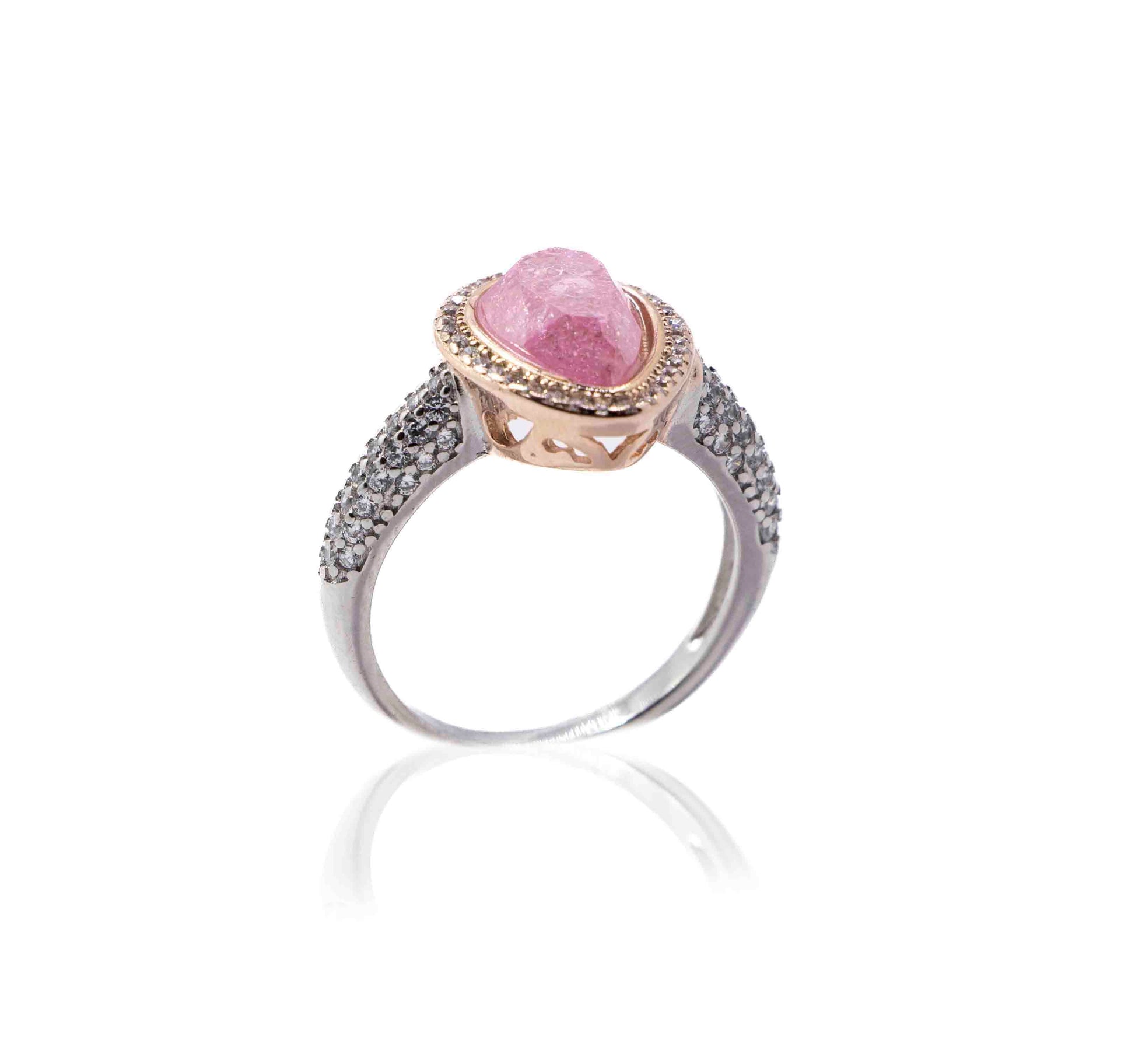 Pink Flame Silver 925 Ring