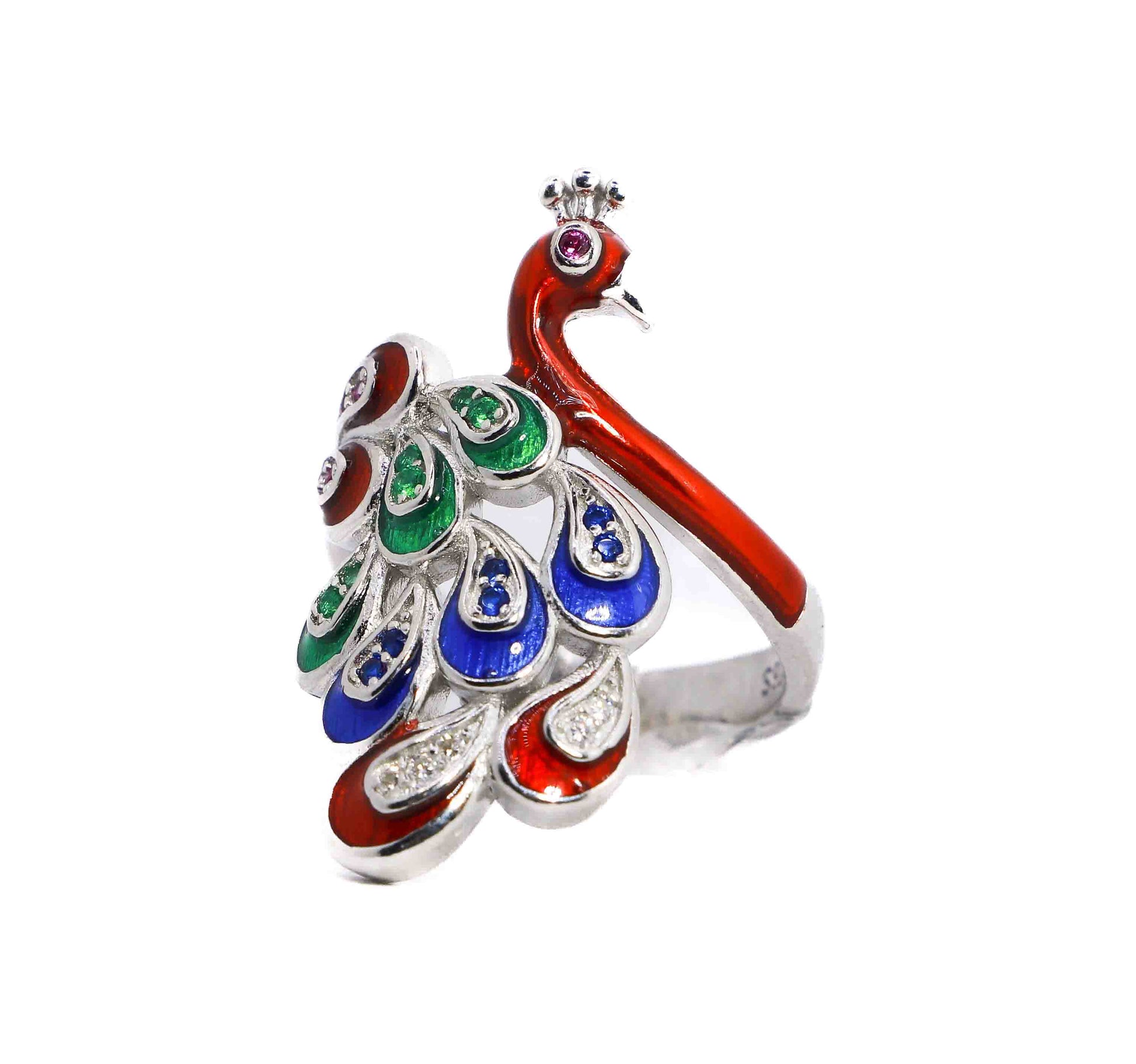 Colorful Mayur Silver 925 Ring