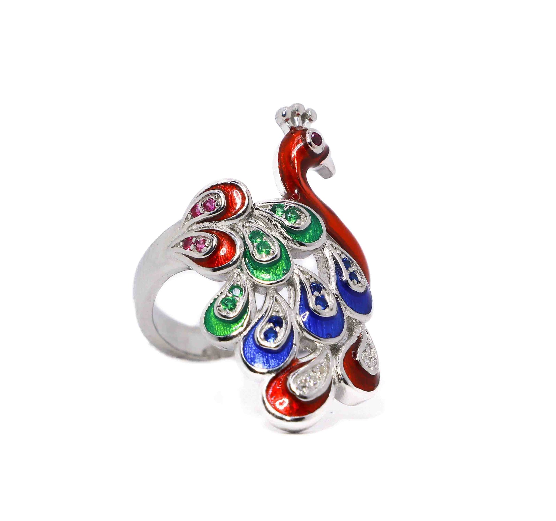 Colorful Mayur Silver 925 Ring