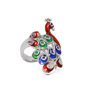 Colorful Mayur Silver 925 Ring