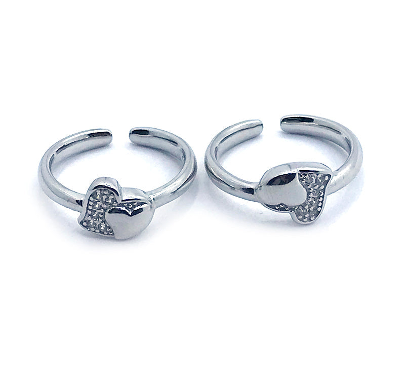 Shining Heart Silver 925 Toe Ring