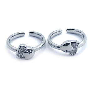 Shining Heart Silver 925 Toe Ring