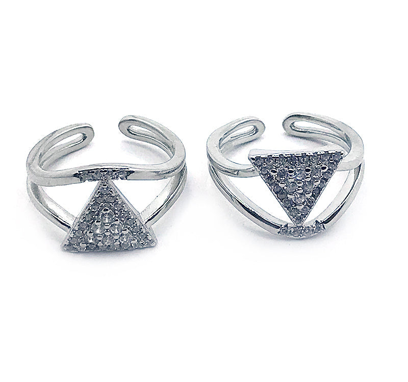 Dazzle Triangle Silver 925 Toe Ring