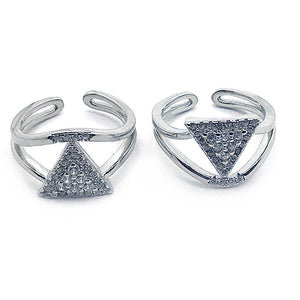 Dazzle Triangle Silver 925 Toe Ring