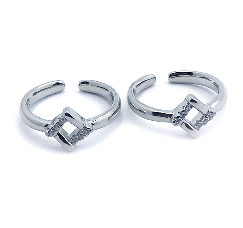 Bling Square Silver 925g Toe Ring