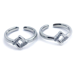 Bling Square Silver 925g Toe Ring