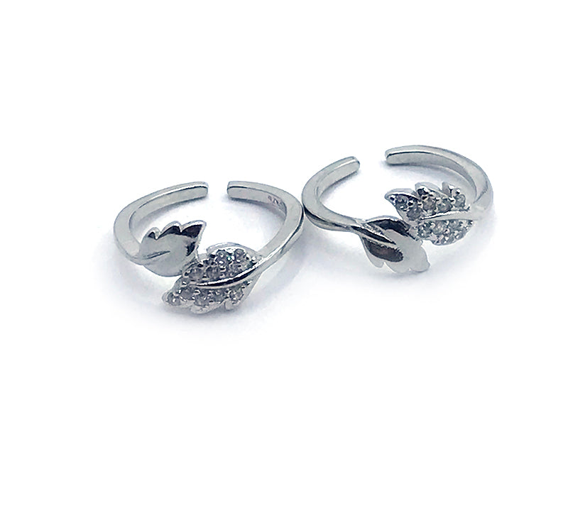 Oak Leaves Silver 925 Toe Ring