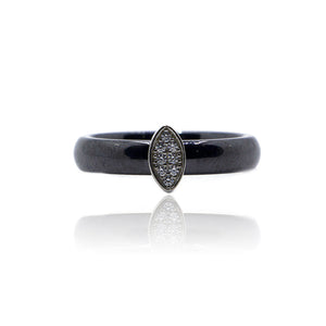 Marquise Ceramic Silver 925 Ring