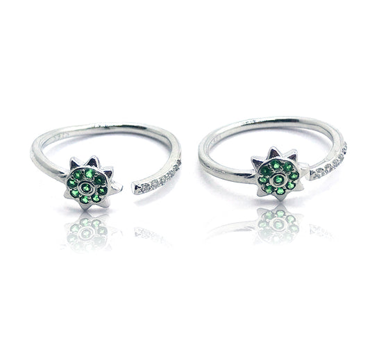 Green Star Silver 925 Toe Ring