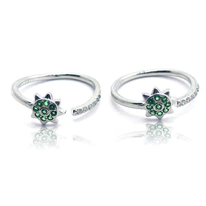 Green Star Silver 925 Toe Ring