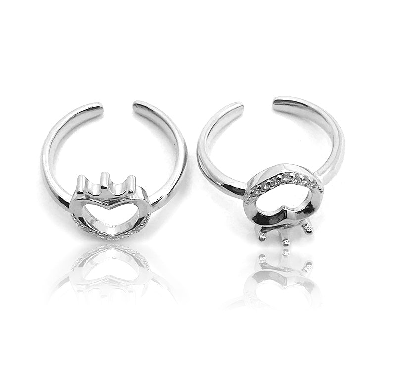 Crowning Heart Silver 925 Toe Ring