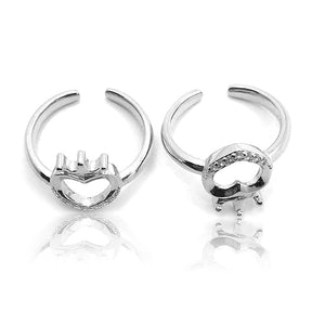 Crowning Heart Silver 925 Toe Ring