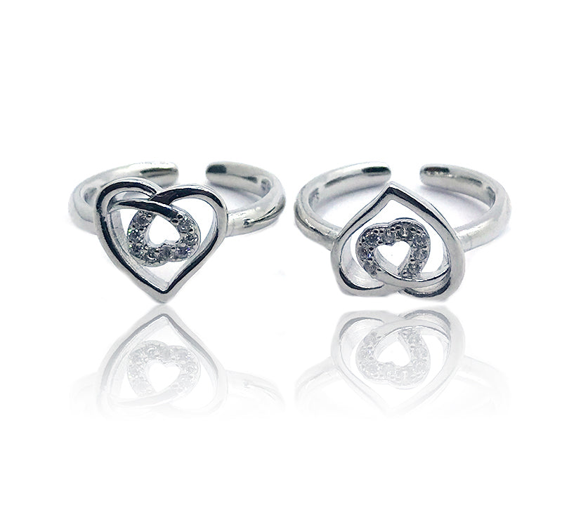 Blingy Heart Silver 925 Toe Ring