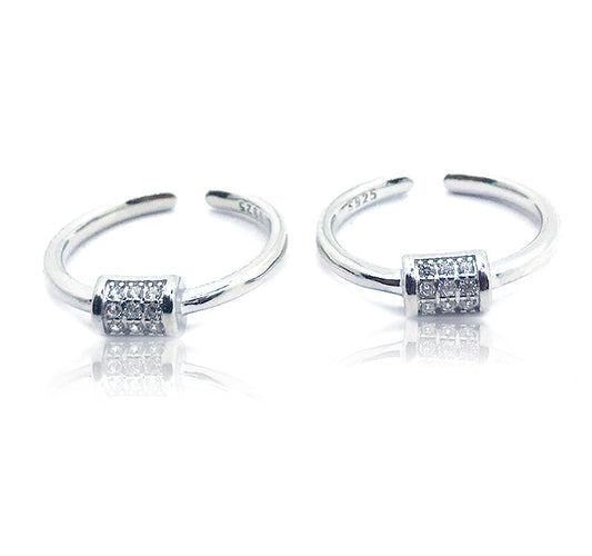 Cylindrical Silver 925 Toe Ring