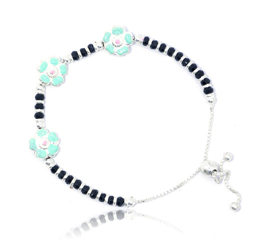 Pale Blue Flower Silver 925 Bracelets Baby