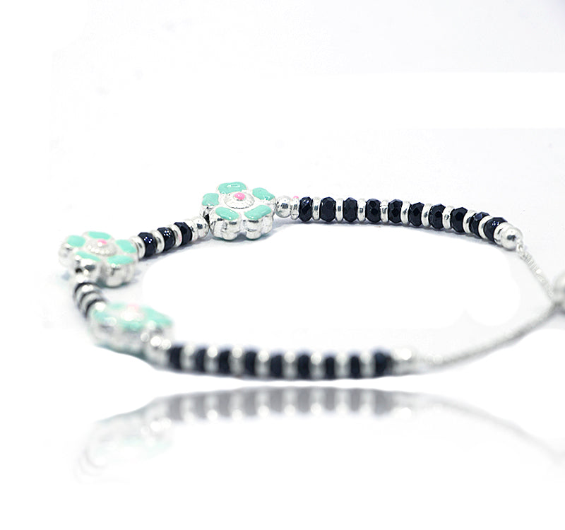 Pale Blue Flower Silver 925 Bracelets Baby