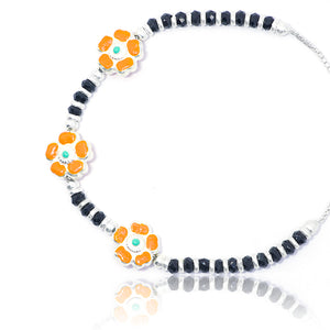 Orange Petunia Silver 925 Bracelet Baby