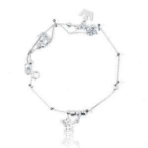 Crown Charms Silver 925 Anklet