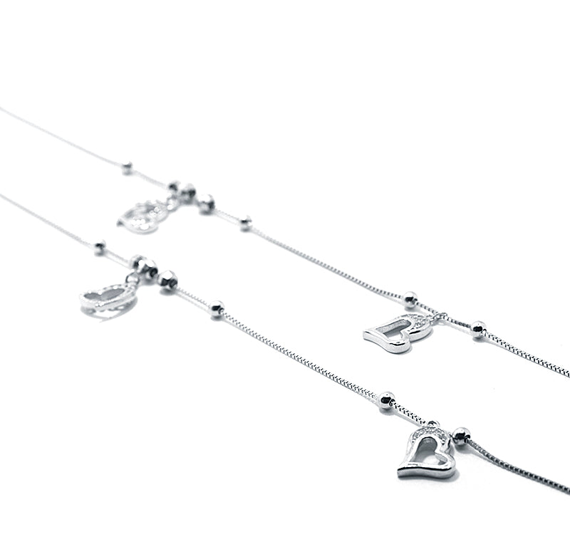 Dangling Heart Silver 925 Anklet