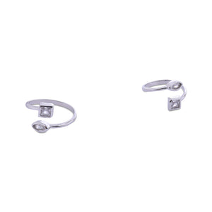 Square and Leaf Silver 925 Toe Ring